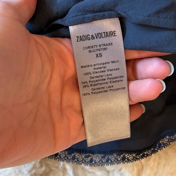 Zadig & Voltaire Black Lace Detail Top - Picture 5 of 5